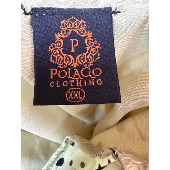 Polago Green Chiffon Polka Dot  Dress - Size XXL - Picture 3 of 10